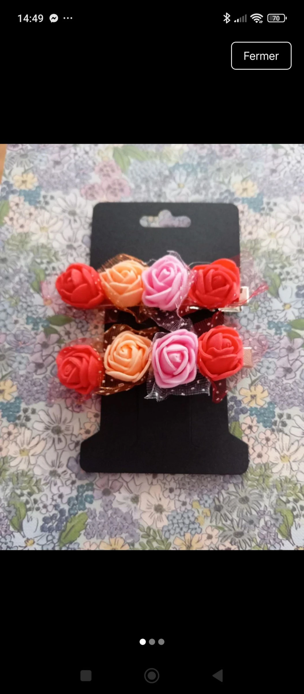 2 barrettes cérémonie couleurs chaudes 